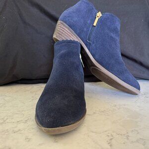 Navy  suede ankle boots size 6.5